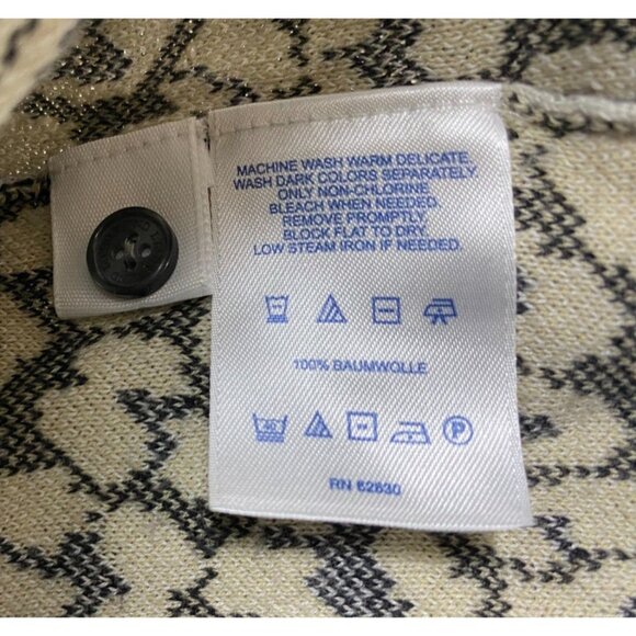 Lands End Sweater Women XL Knit Cardigan Animal Print Supima Cotton Leopard - Picture 6 of 7